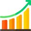 Graph depicting an upward arrow, symbolizing improved SEO performance.  