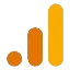 Icon of Orange and yellow bar graph depicting key performance indicators for a digital marketing agency, associated with Google Analytics